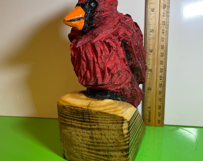 Cardinal Chainsaw Carved !!!