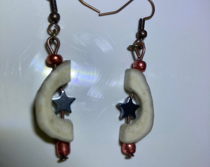 Antler half moon earrings with stars