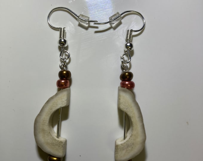 Antler half moon earrings
