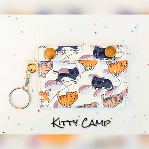 kawaii kitty camp keychain wallet