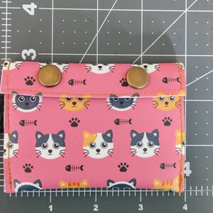 kawaii mini kitty keychain wallet - measurements