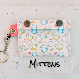 kawaii mittens keychain wallet