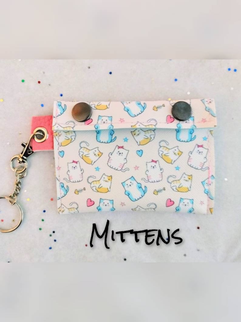 kawaii mittens keychain wallet
