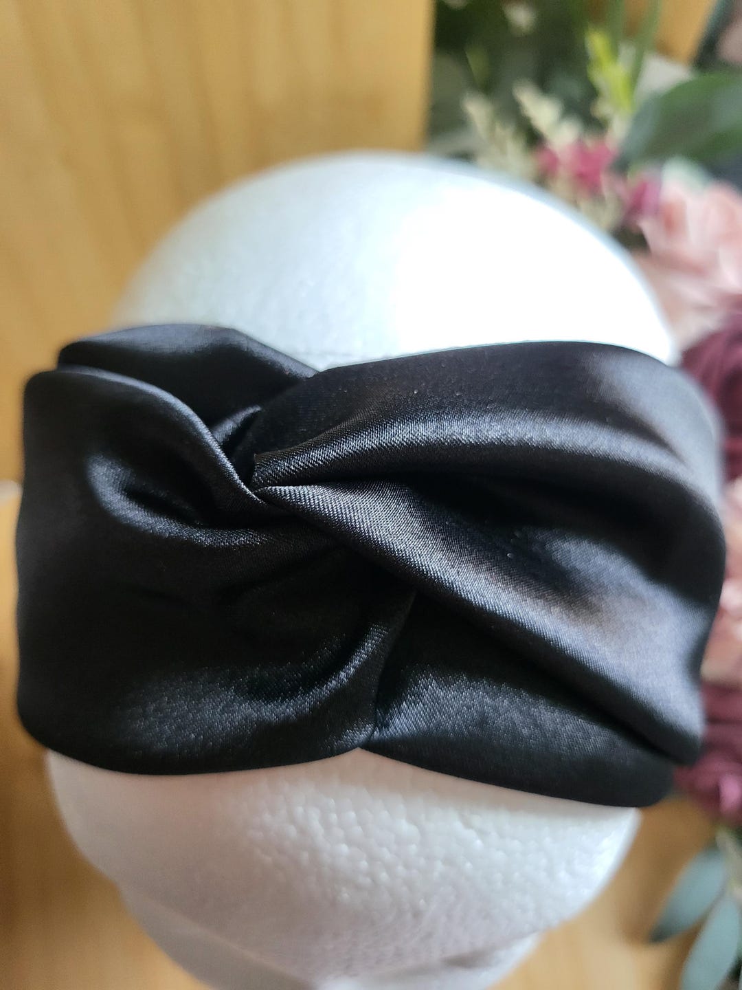 KNOT FRONT TURBAN SOLID BLACK main image 1