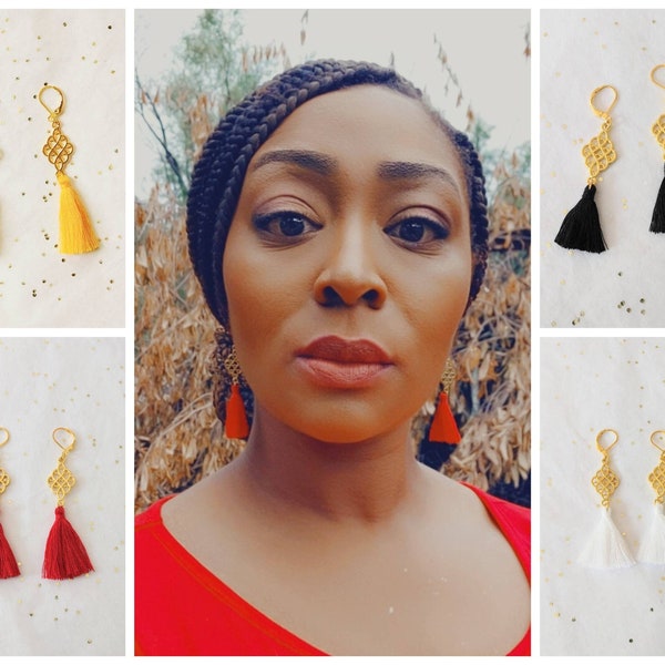 Mini Tassel Statement Earrings