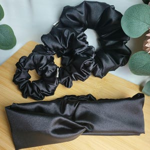 Black Satin bridal handmade hair accessories