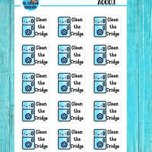 Nettoyez le réfrigérateur- Autocollants fonctionnels