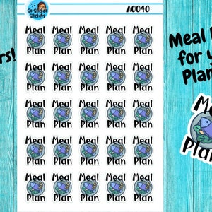 Plan de comidas, pegatinas de iconos