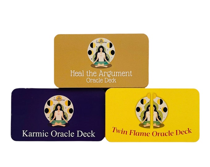 Heal the Argument, Karmic & Twin Flame Oracle Decks (3 Total~ Travel Size).