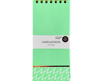To Do List Pad Matt Laminated Hard Back Covers Wire-O- Bound Premium Ruled Paper - Pastel Mint