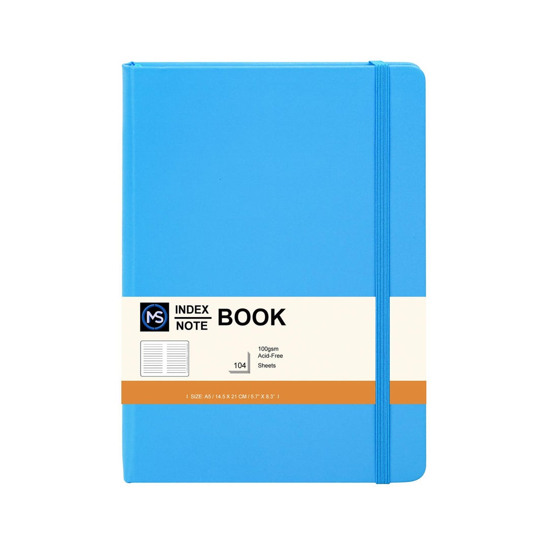 Original Index Notebook Index Notebook A5 Hardback Faux Leather Cover A–Z Tabs 208 Pages, 100 ...