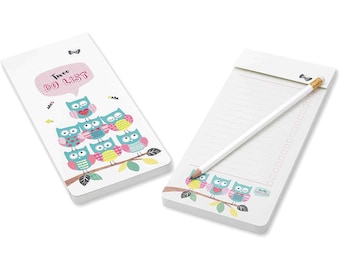 Twooly Fabulous Owl To Do List Pad Soft Cover 80 Sheets Premium Ruled Paper -Tear Off Binding