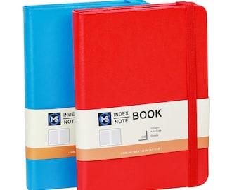 A6 Index Notebook Hardback Faux Leather Cover A-Z Tabs 8mm Ruled 208 Pages 100 GSM Acid-Free Paper – 4.1 X 5.8 Inch Notebook