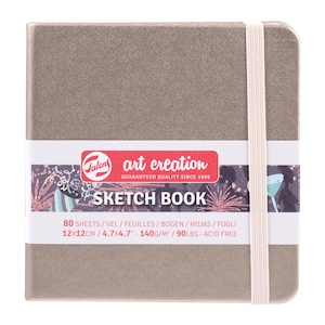 Cuaderno de bocetos Talens Art Creation, 80 hojas, 140 g/m², páginas de color marfil, cubierta color champán rosa