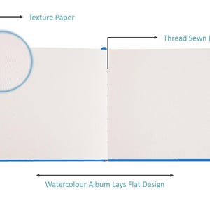 Puede incluir: Un cuaderno de bocetos blanco con una cubierta de papel texturizado y encuadernaci&oacute;n cosida. El libro se coloca plano, lo que lo hace ideal para la pintura de acuarela.