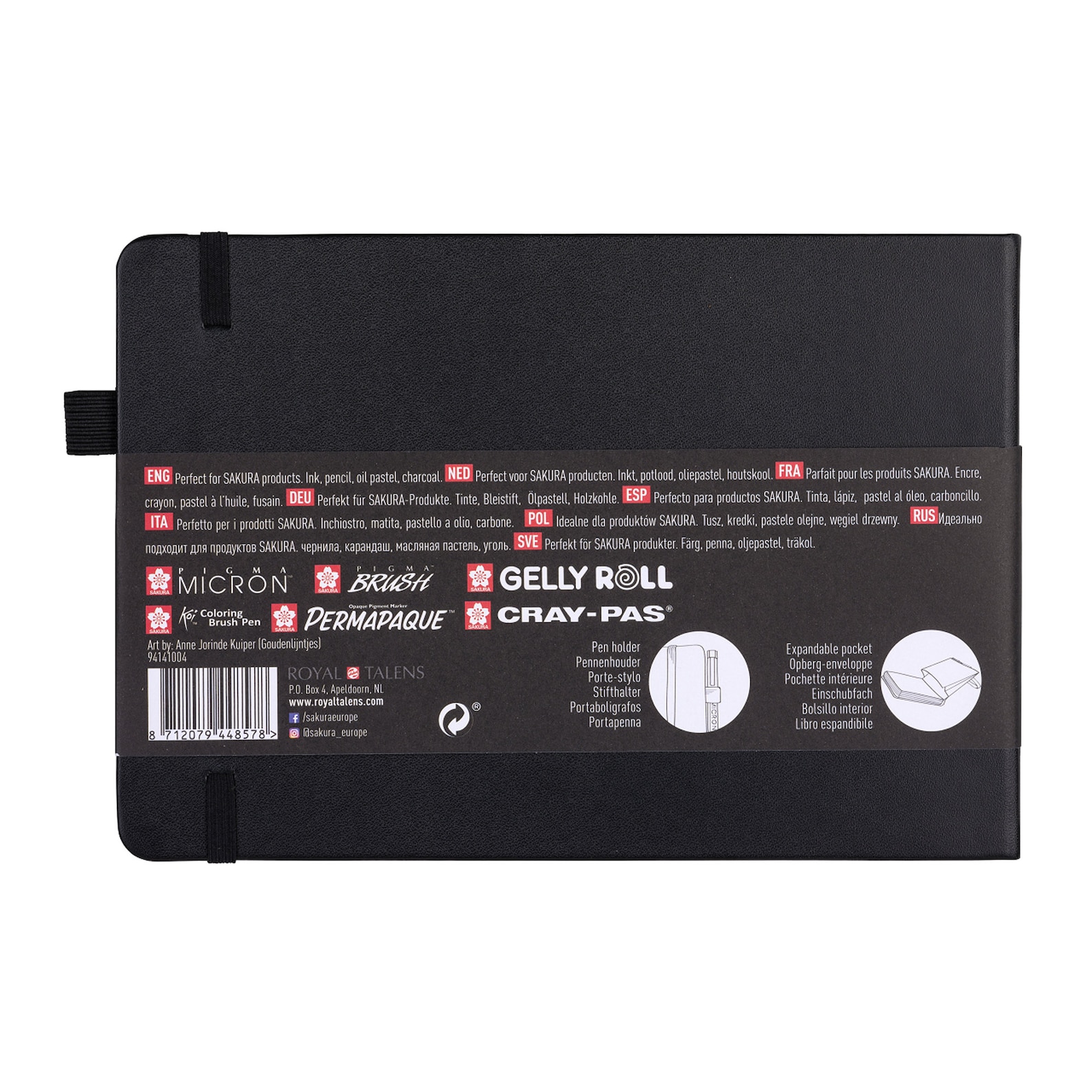 Sakura Sketchbook 80 Sheets 140g Black Pages 21 X 14.8 CM Hardnack ...