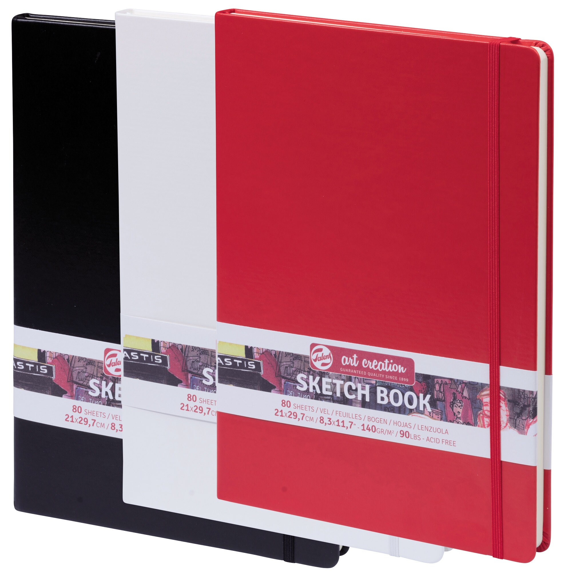 A4 Hardback Sketchbook Art Creation 80 Sheets 140gsm Ivory Pages 21 X