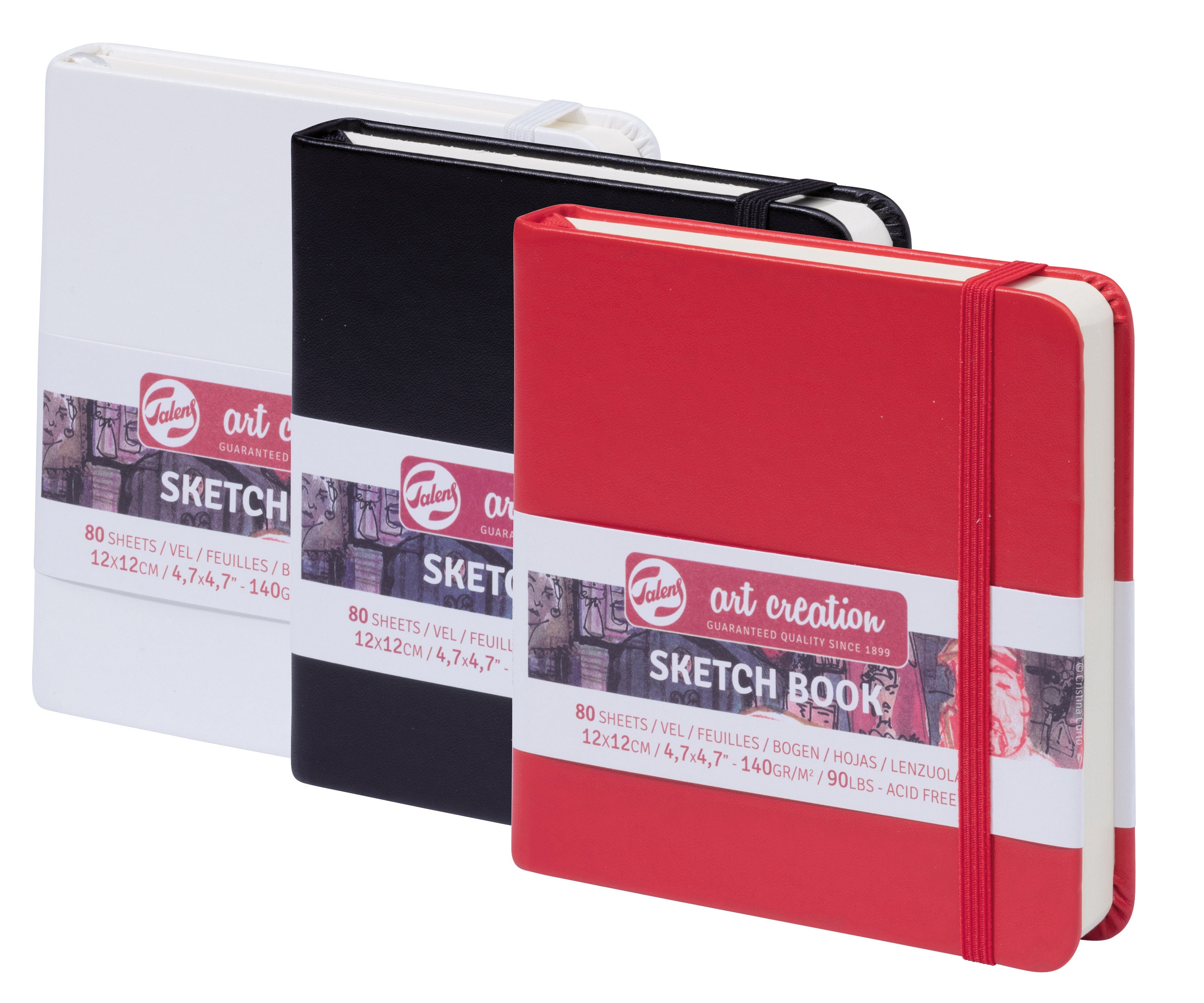 Sketchbook Art Creation 80 Sheets 140gsm Ivory Pages 12 X 12 CM Square  Hardback Sketch Book 