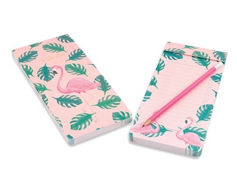 May include: Pink flamingo notepad with green tropical leaves and the words "To Do List" on the front. The notepad has a pink pencil attached to it.