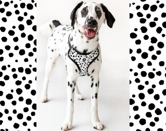 Adjustable Dalmatian Dog Harness | Dog Walking Gear | Puppy Essentials| Doggie Chest Harness | Pet Accessories | Polka Dot | Spots | Pongo