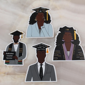 All Black Grad Sticker Bundle, University Student Sticker, Dorm Room Decor, Laptop Decal, College Life Gift, Sticker for Her