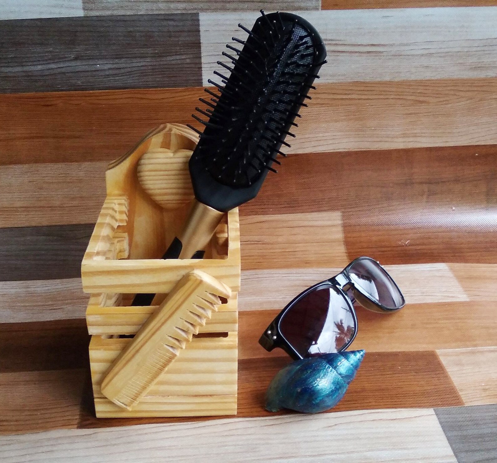 Hair brush comb holder décor desk organizer Makeup holder box Etsy