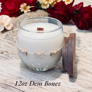 DEM BONEZ! | A Dog Lover’s Candle | 12oz Wax Filled | Wood or Cotton Wick | Highly Scented New Premium Fragrances!