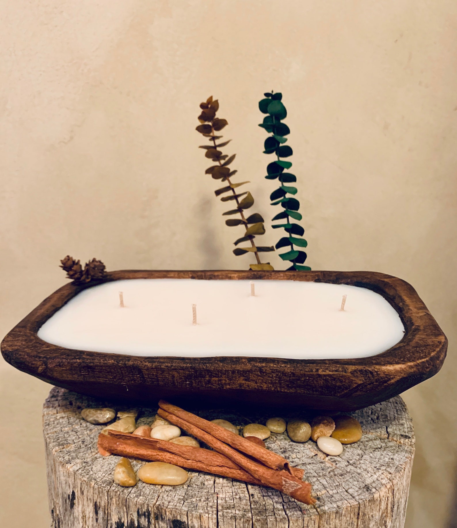 3 4 Wick Dough Bowl Candle Etsy