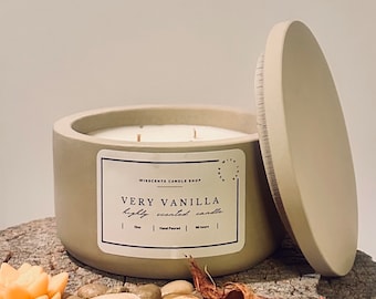 HYGGE (Hoo-Gah) | Sage - Very Vanilla or Gray - Pumkin Caramel | 3-Wick Candle Bowl | 13oz Wax Fill | Highly Scented!