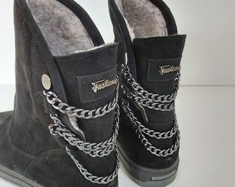 Leather Sheepskin Ankle Boots: Winter Shearling Lined Uggs