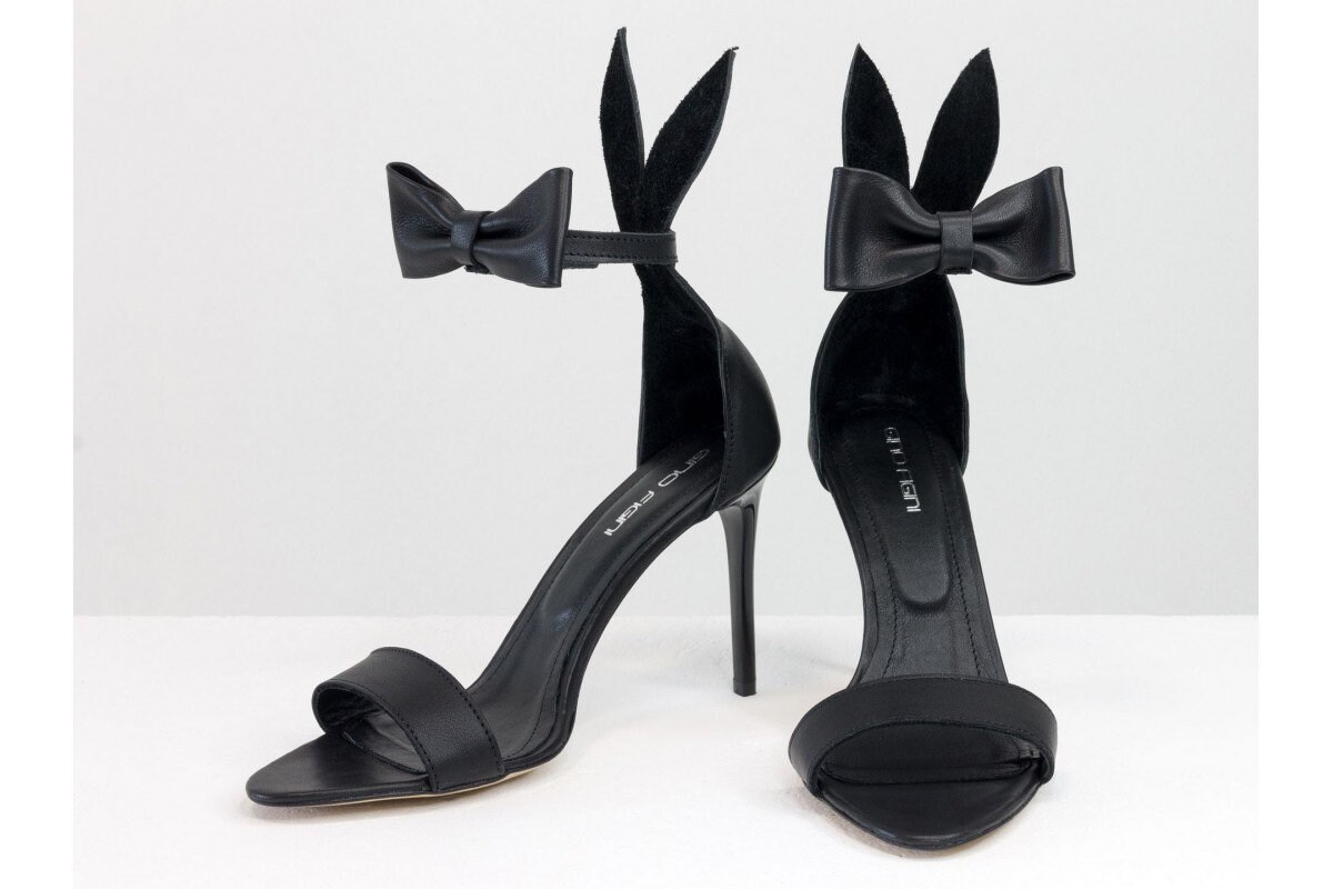 Black Bow Heels - Etsy