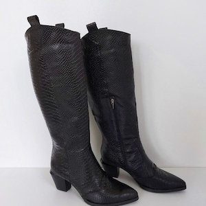 Woman genuine suede or leather cowboy western boots costume made boots spring knee high boots wide calves, big size, tailored made