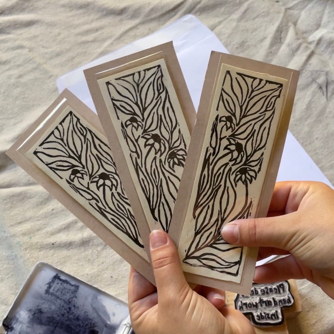 Wildflowers Printmaking Bookmark Nature Bookmark Granola Reader ...