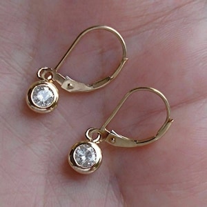 2.00Ct Round Drop & Dangle Earrings, 14K Yellow Gold Plated Sterling Silver,Simulated Diamond,Elegant Women&#39;s Jewelry,Christmas Gift for Her