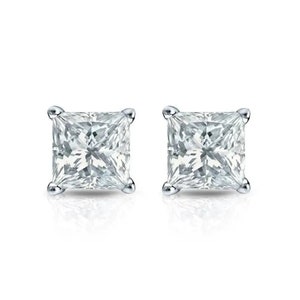 1.00Ct Round Cut Diamond Huggie Hoop Earrings 14K White Gold Plated Silver Simulated Diamond Solid Gold Plated Earrings
