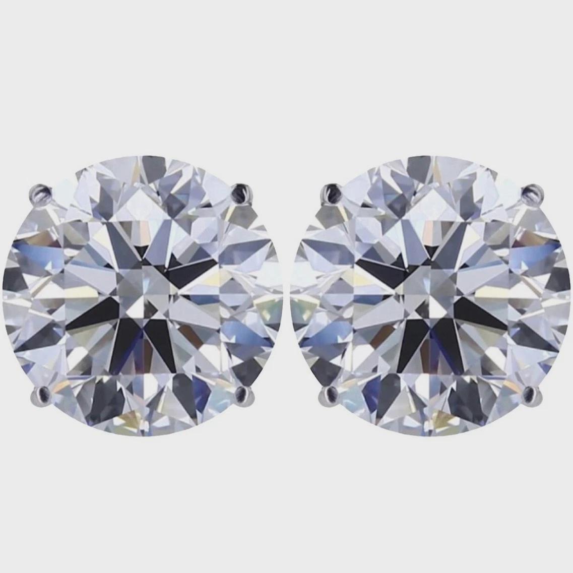Certified VVS1 Moissanite Stud Earrings, 0.44ctw to 8ctw, 925 Sterling Silver, Screw Back, 4mm