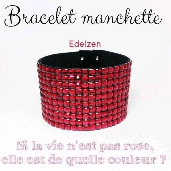 Si la vie n'est pas rose, elle est de quelle couleur ?  ~ Bracelet manchette souple fuchsia ~