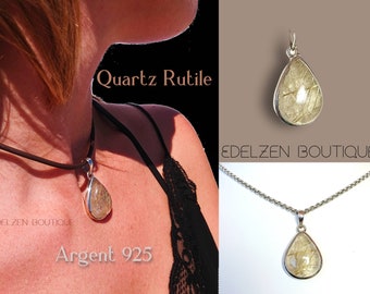 Je vois maintenant clairement à travers les illusions de mon passé - Pendentif Argent 925 - Quartz rutile