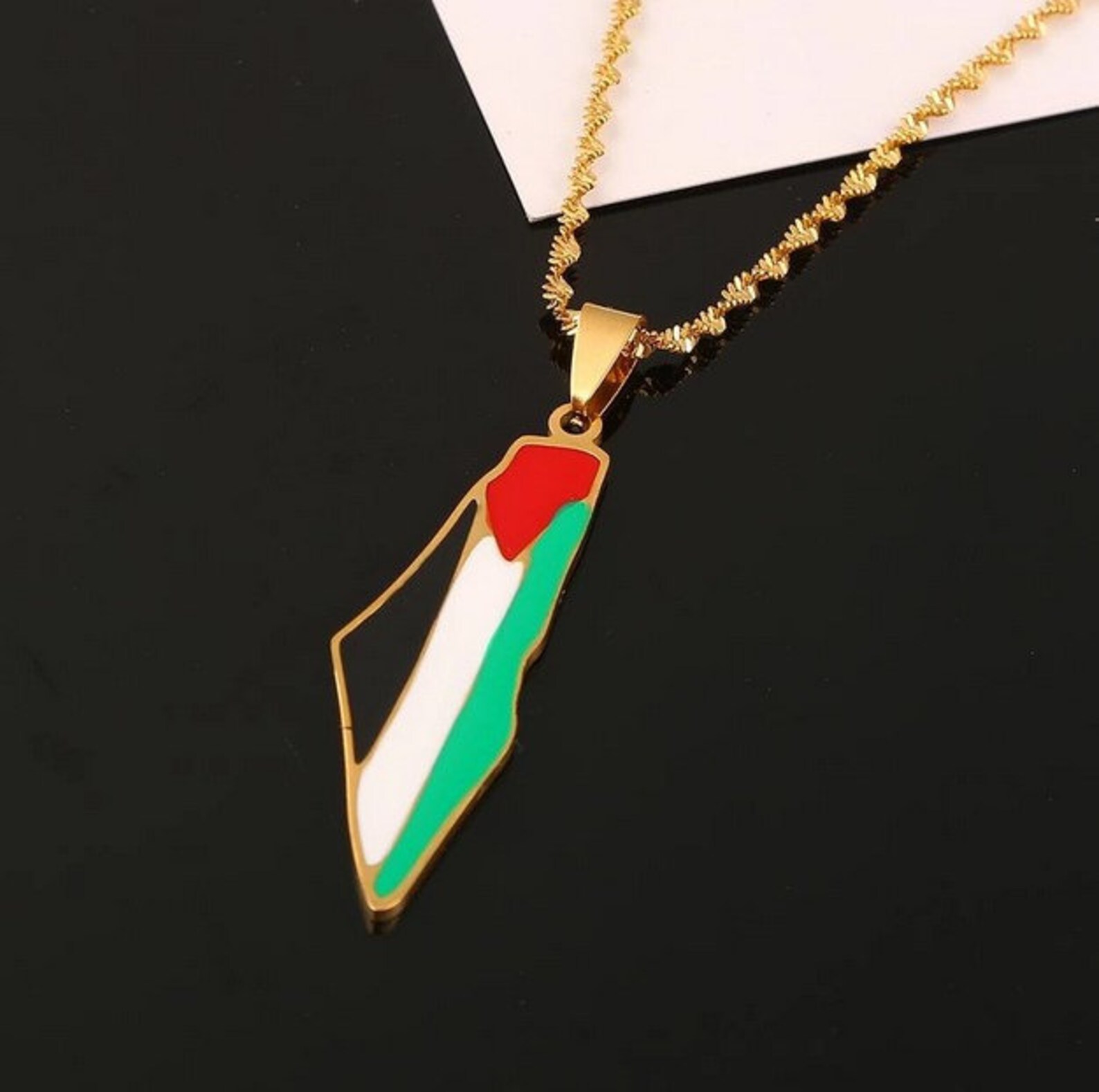 Palestine Pendant Necklaces Gold Palestine Map Pendant Etsy
