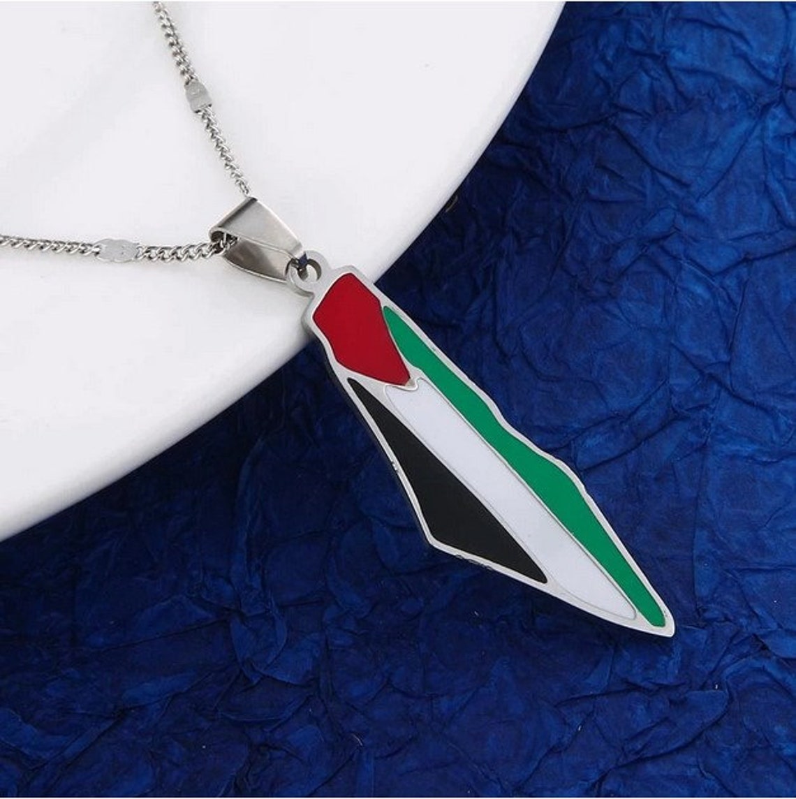 Palestine Pendant Necklaces Gold Palestine Map Pendant Etsy