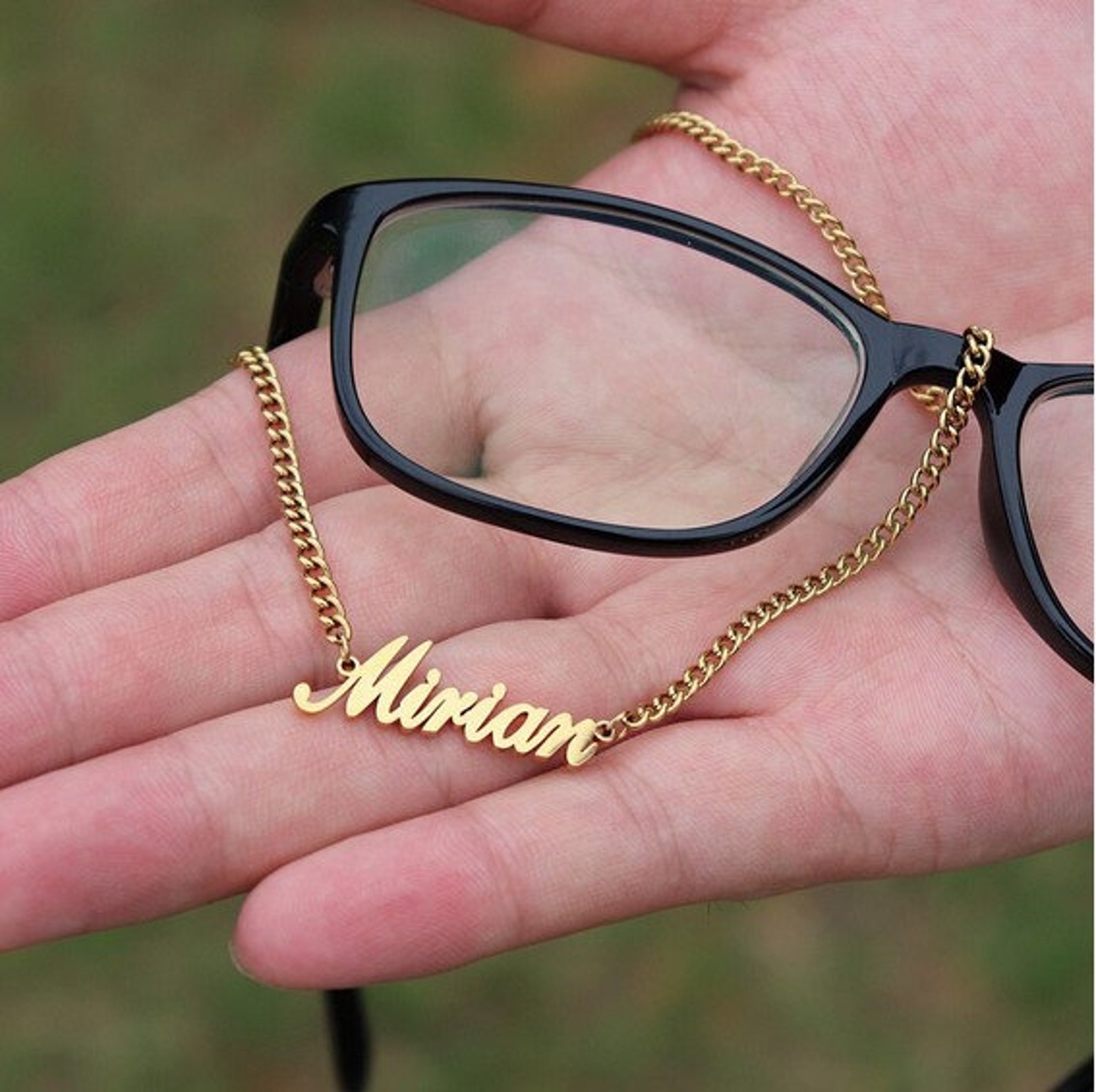 Personalized Name Eyewear Chain Customized Name Eyeglass Etsy
