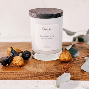 14oz/Brown Sugar and Fig/ Handcrafted Candle/ 100% Soy Wax/ Vegan