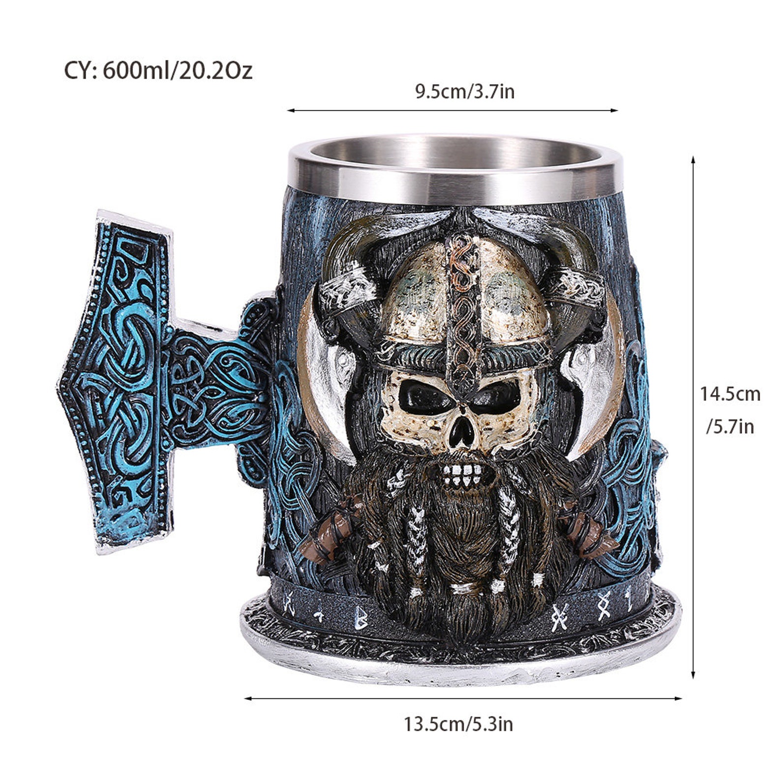 Premium Quality 650ml Viking Stainless Steel Resin Beer Mug | Etsy