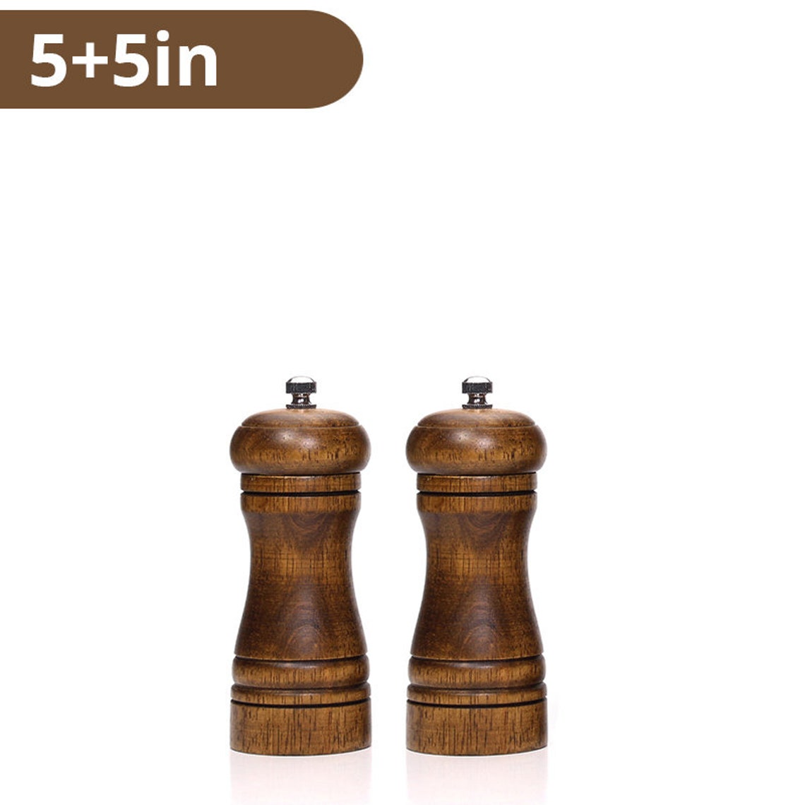 3PCS Traditional Wooden Salt and Pepper Grinder Set with Tray Etsy