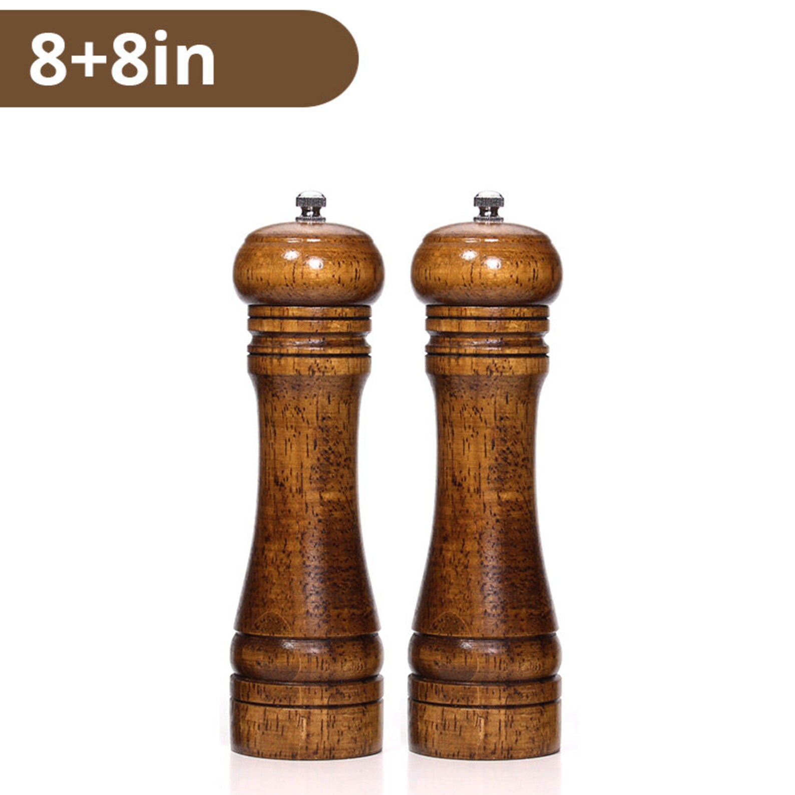 3PCS Traditional Wooden Salt and Pepper Grinder Set with Tray Etsy