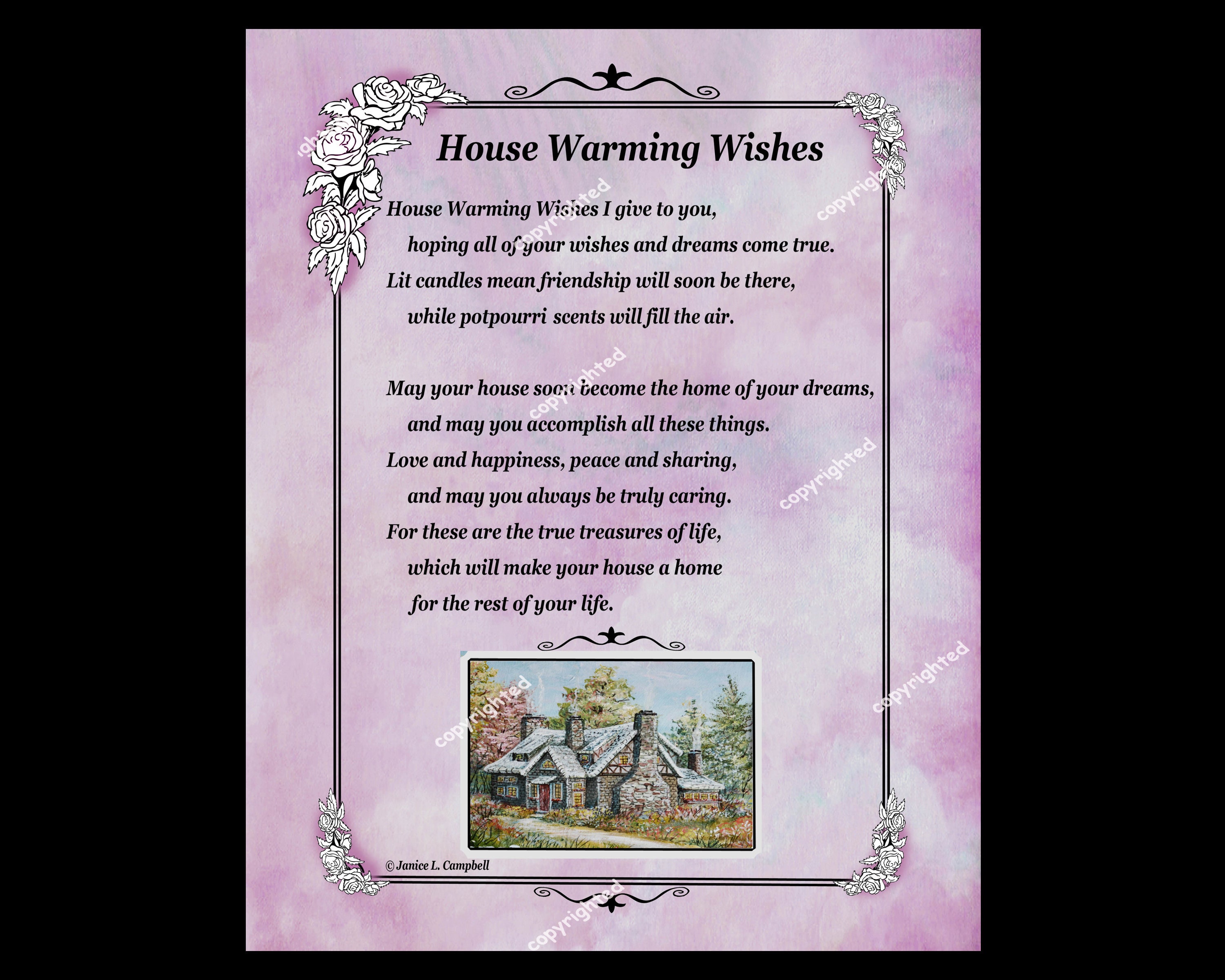 Housewarming gift poem print cherished wedding | Etsy