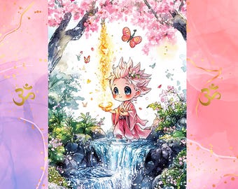 Chibi Action Oracle – 52 divination cards – personal development oracle – guidance and positive action game