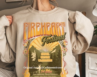 Officially Licensed Fireheart Festival Throne of Glass Sweatshirt Sarah J Maas Merch Rowan Whitethorn ACOTAR Crescent City Bookish