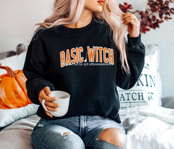 Basic Witch Sweatshirt Halloween Sweatshirt Halloween Party Shirt