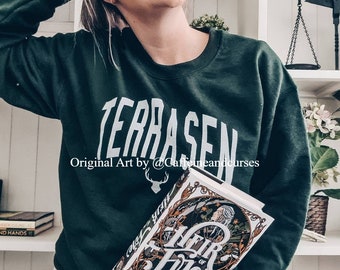 Officially Licensed Terrasen Sweater Throne of Glass Sweatshirt Sarah J Maas Shirt Rowan Whitethorn Aelin Galathynius Terrasen Stag